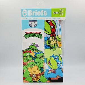 Teenage Mutant Ninja Turtles Boys Briefs Size 2T 3T Character Underwear 6 Pack